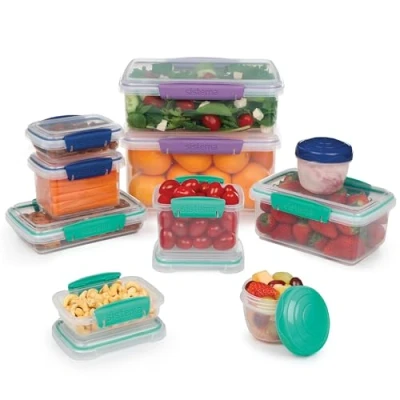 Obrázek Sistema Frischhaltedosen für Lebensmittel Meal Prep Behälter mit Deckeln, Lunchboxen, Snackdosen &amp; mehr Stapelbar Luftdicht BPA frei 20 Stück, Gemischte Farben
