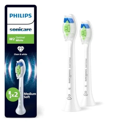 Obrázek Philips Sonicare W2 Optimal White, originální náhradní hlavice kartáčku, bílé, balení po 2 kusech, HX6062/87
