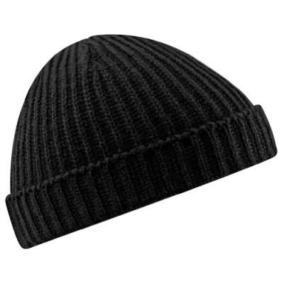 Obrázek Beechfield Unisex Retro Trawler Winter Beanie Hat Baseballkappe, Schwarz, Einheitsgröße