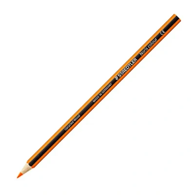 Obrázek STAEDTLER Pastelky Noris colour, oranžová, protiskluzový měkký povrch, vysoká odolnost proti zlomení, Made from Upcycled Wood, intenzivní barvy, šestihranný formát, 12 oranžových barevných tužek,