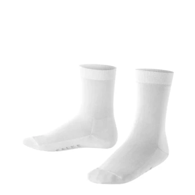 Obrázek FALKE Unisex dětské bavlněné ponožky Finesse prodyšné bavlna elegantní, jemné, zesílené, protiskluzové, odolné, šetrné k pokožce, plochý šev pro netlačí špičku nohy, 1 pár, bílá (White 2000)