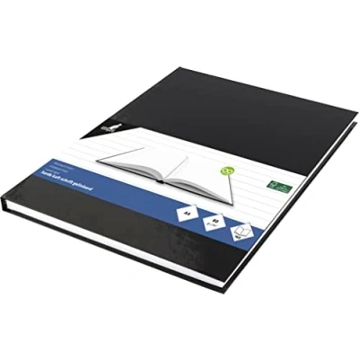 Obrázek Poznámkový blok Kangaro A4 linkovaný hard cover 80 listů g černý