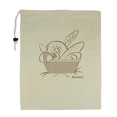 Obrázek Metaltex 239243 Sac à Pain Coton Blanc 34 x 43 cm, počet: 1 kus