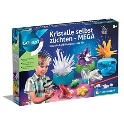 Obrázek Clementoni Galileo Lab Krystaly samy pěstovat Mega, experimentální krabice pro děti od 8 let, barevné experimenty do dětského pokoje, ideální jako dárek 59130