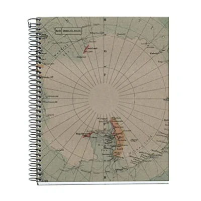 Obrázek Miquelrius Notizbuch, 100 % recycelt, 1 farbiger Streifen, A5, 80 Blatt Querformat, Papier g, 2 Löcher, Einband aus recyceltem Karton, Design Ecomaps