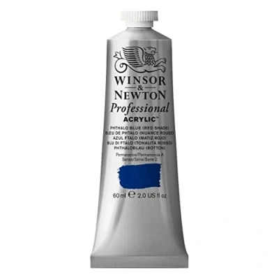 Obrázek Winsor &amp; Newton 2320514 profesionální akrylová barva v umělecké kvalitě, vysoká brilantnost barev a krycí síla, archivní kvalita, 60 ml tuba ftalová modř červený tón