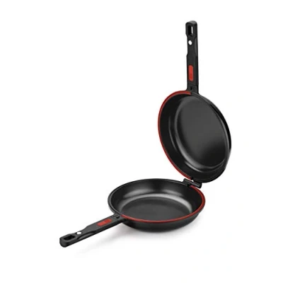 Obrázek BRA Dupla Premiere dvojitá pánev na bramborové omelety, průměr 24 cm, litý hliník, třívrstvý nepřilnavý povrch, 100% bez PFOA, vhodná pro všechny druhy sporáků