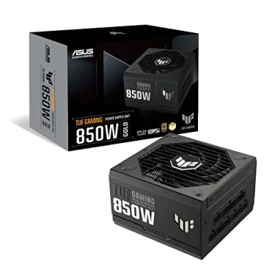 Obrázek ASUS TUF Gaming 850W zlatý napájecí zdroj (850 wattů, plně modulární zdroj, kompatibilní s ATX 3.0, Axial tech ventilátor, povrchová úprava PCB, dvojité kuličkové ložisko)