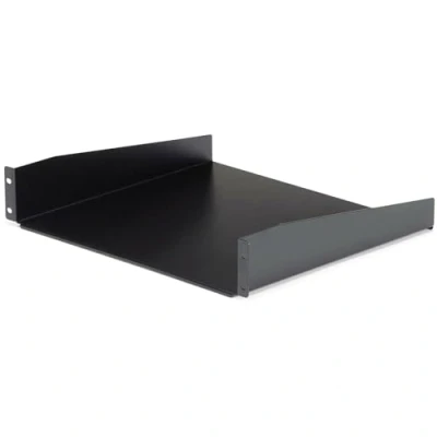 Obrázek StarTech.com 2HE 19 palců police pro síťovou skříň volně nosná serverová podlaha/rack Heavy Duty do racku zatížitelnost 20 kg 16&quot; hluboká odkládací přihrádka, černá