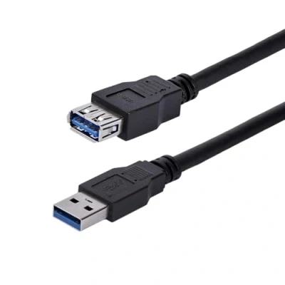 Obrázek StarTech.com 1 m USB 3.0 prodlužovací kabel 3 typ A prodloužení kabelu konektor/zdířka černý