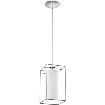 Obrázek EGLO závěsná lampa Loncino 1, 1 plamenné vintage závěsné svítidlo, z oceli, barva: Chrom, sklo: satinované, čiré, objímka: E27, délka: 15 cm
