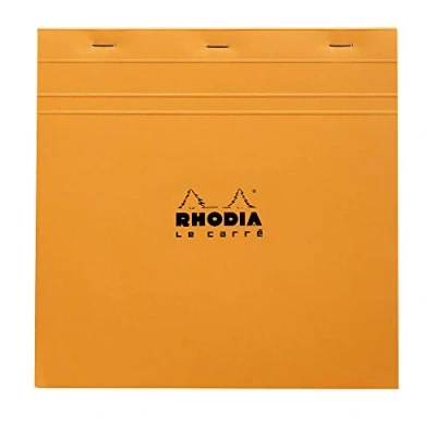 Obrázek Rhodia 210209C poznámkový blok / sešitý Le Carré č. 210 21 x cm 80 listů čtverečkovaný g, oddělitelný a mikroperforovaný, s kartonovým hřbetem, černý, 1 kus