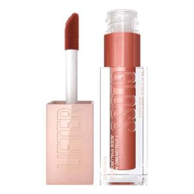 Obrázek Maybelline New York Lesk na rty pro plně působící rty, hydratační, s kyselinou hyaluronovou, Lifter Gloss, barva: č. 009 Topaz (béžová), 1 x 5,4 ml