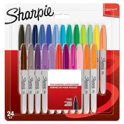 Obrázek Sharpie Permanentní popisovač Popisovače s jemným hrotem smíšené barvy 24 kusů tržní sada