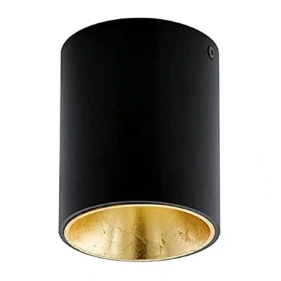 Obrázek EGLO LED stropní svítidlo Polasso, lampa z kovu v černé a zlaté barvě, do obývacího pokoje, teplá bílá, Ø 10 cm