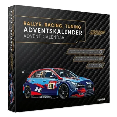 Obrázek FRANZIS 67192 Adventní kalendář Rally, Racing, Tuning, powered by GRIP, modelářská sada závodního vozidla v měřítku 1:43