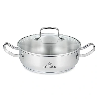 Obrázek Gerlach hrnce s víčkem SIMPLE 24cm, 2L, nerezová ocel, stříbro, 24 cm