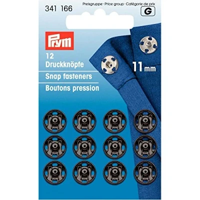 Obrázek Prym patentky, kov, černá, průměr 11 mm