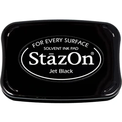 Obrázek Tsukineko Stazon Unbekannt 252619 inkoustový polštářek černá Jet Black, 9,5 x 6,5 1. 6 cm