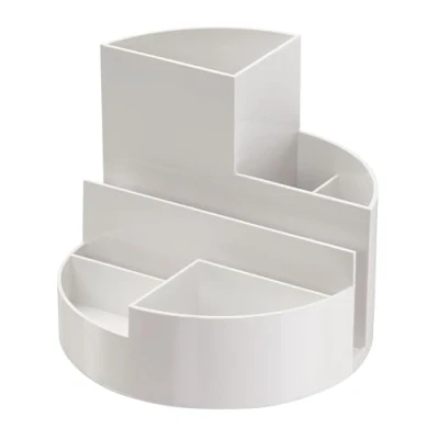 Obrázek Maul organizér na psací stůl kulatý box 140 x 125 mm stylový se 6 přihrádkami k uložení tužek, nůžek a poznámkových karet praktická odkládací plocha pro kancelář