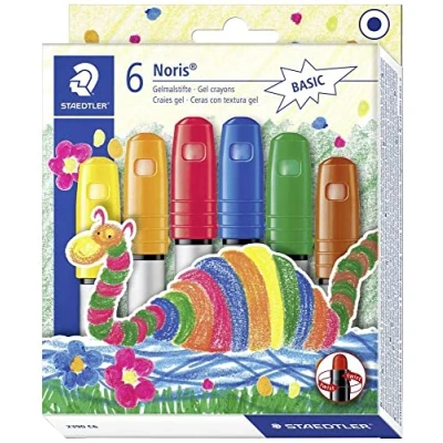 Obrázek STAEDTLER 2390 C6 gelové pastelky Noris Club (super měkké, barevně intenzivní, snadná manipulace, 6 tříděných gelových tužek)