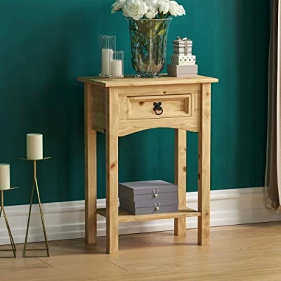 Obrázek Home Discount® Corona konzole 1 šuplík se regál borovice navoskovaný