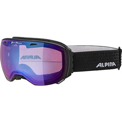 Obrázek ALPINA BIG HORN QV zrcadlové, samotónovací a kontrastní lyžařské brýle se 100% UV ochranou pro dospělé, černé matné, One Size
