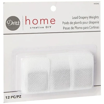 Obrázek Dritz Lead Drapery Weights hmotnost závěsu, akryl, bílý, 12 Count (Pack of 1)