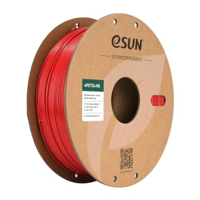 Obrázek eSUN PETG Filament 1,75 mm, PETG+HS vysokorychlostní vlákno pro 3D tiskárnu, přesnost rozměrů +/ 0,03 cívka 1 kg (2,2 LBS) rychlost ohnivě červená