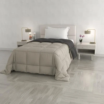 Obrázek Italian Bed Linen Zimní prošívaná deka elegantní, mikrovlákno, světle šedá/tmavě šedá, 170 x 260 cm