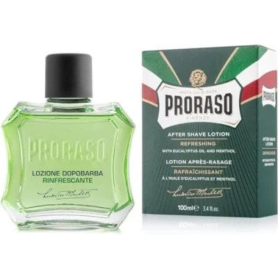 Obrázek Proraso After Shave Lotion Refresh, 100 ml, po holení pro muže s eukalyptovým olejem a mentolem, pomáhá pokožce regenerovat holení, Made in Italy