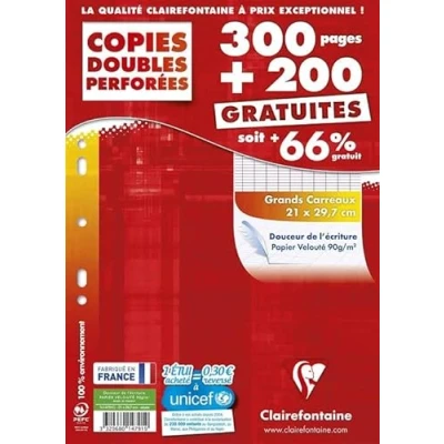 Obrázek Clairefontaine 14791C balení s 250 listy archů na kancelářské potřeby DIN A4, 21 x 29,7 cm, francouzské linkování, 90 g, 1