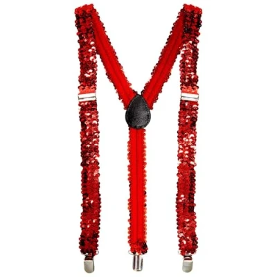 Obrázek W WIDMANN MILANO Party Fashion Hosenträger, mit Pailletten, größenverstellbar, Kostüm, Accessoire, Karneval