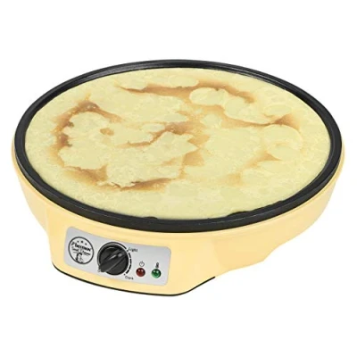 Obrázek Bestron Crêpes Maker im Retro Design, für Crepes mit Ø 30 cm, inkl. Teigverteiler &amp; Wender, Antihaftbeschichtung, 1000 Watt, Farbe: Gelb