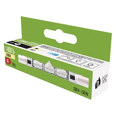 Obrázek EMOS halogenová trubice 80 W, délka: 78 mm (7,8 x 0,8 cm), ECO žárovka, teplá bílá 3000 K, 1400 lumenů, patice R7S, J78 230V/80 1 kus