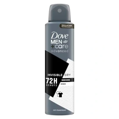 Obrázek Dove MEN+care advanced Anti Transpirant Invisible Dry proti bílým stopám chrání 72 hodin před tělesným pachem a potem 150 ml