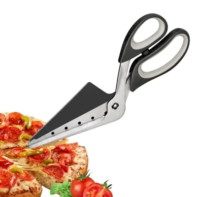 Obrázek Küchenprofi Nůžky na pizzu, nerezová ocel kráječ lze mýt v myčce, integrovaná lopata pizzu pro přímé servírování, ergonomická rukojeť z plastu