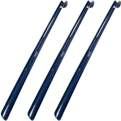 Obrázek biped Sada 3 ks plastová lžíce na boty 65 cm s háčkem z1557 (flitrová tmavě modrá)