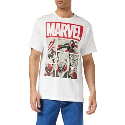 Obrázek Marvel Herren Heroes Comics T Shirt, Weiß (White White), M EU