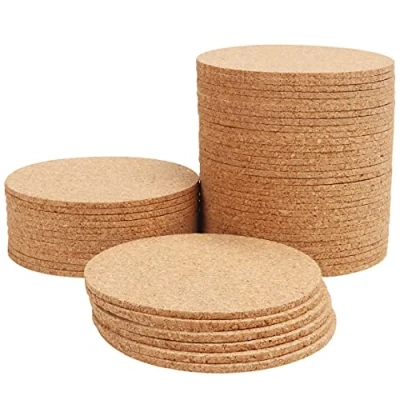 Obrázek BELLE VOUS podtácek pod korek kulaté (50 ks v balení) 10 cm x 2 mm Coasters skleněný korku stolní sada korková podložka hrnec opakovaně