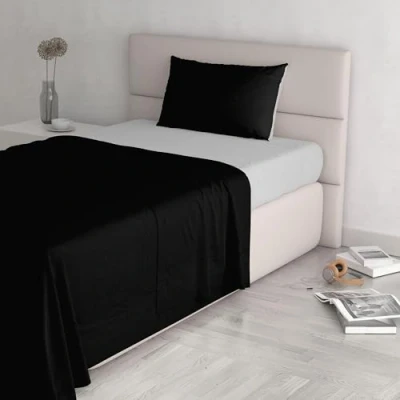Obrázek Italian Bed Linen Natural Color sada ložního prádla, 100% bavlna, černá/světle šedá, jednotlivě