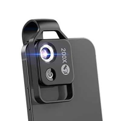 Obrázek 200 x dětský telefonní mikroskop mini s CPL 2 režimy jasu, pro Microworld není nutná žádná aplikace