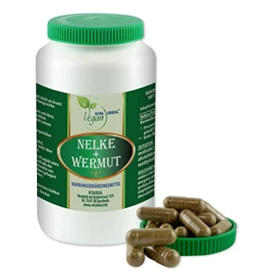 Obrázek VITA IDEAL Vegan® Hřebíček koření + pelyněk 120 kapslí Syzygium aromaticum Artemisia absinthium denní porce 800 mg hřebíčku čistý prášek, originál od VITAIDEAL.