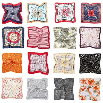 Obrázek HBselect 16 Bandana Kopftuch Halstuch Baumwolle mit original Paisley und Cashew Muster für Damen 50x50cm