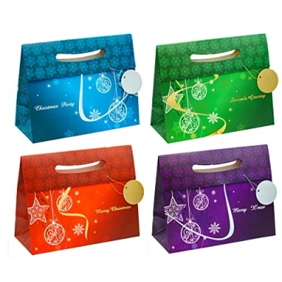 Obrázek TSI Dárková taška s Hot Stamping VÁNOCE ELEGANT, velikost: Velká na šířku (V x Š H 26 32 13,5 cm), balení po 12 kusech, č
