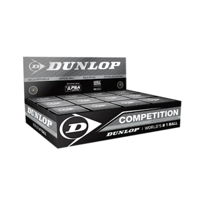 Obrázek Dunlop Squashové míčky Competition žluté, 12 kusů, pro začátečníky i pokročilé rychlost pomalá