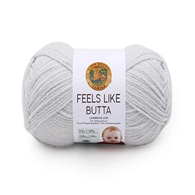 Obrázek Lion Brand Yarn Company 215 149 Feels Like Butta Yarn, Pale Grey, One Strang