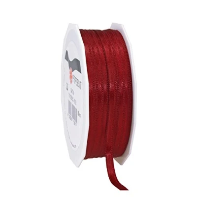 Obrázek C.E. Pattberg SATIN bordeaux, 50 m Satinband zum Einpacken von Geschenken, 6 mm Breite, Geschenkband Dekorieren &amp; Basteln, Dekoband für Präsente, zu jedem Anlass