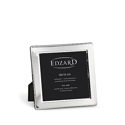 Obrázek EDZARD Rámeček Salerno na fotografii 10 x cm, čtvercový, ušlechtile postříbřený, chráněný proti zmatnění, se sametovými zády, vč. závěsů, fotorámeček pro postavení a zavěšení