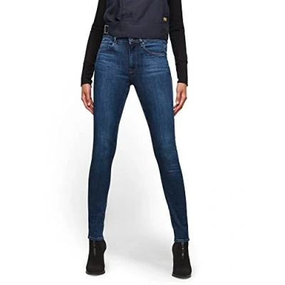 Obrázek G STAR RAW dámské 3301 High Waist Skinny Jeans, Modrá (Medium Blue Aged D05175 8968 9362)